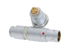 长方捷连接器 5芯塑料金属圆型推拉自锁插头插座图片
