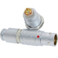 长方捷连接器 5芯塑料金属圆型推拉自锁插头插座图片