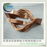 熔压一体化铜编织带软连接，铜绞线熔压端子一体化软连接图片
